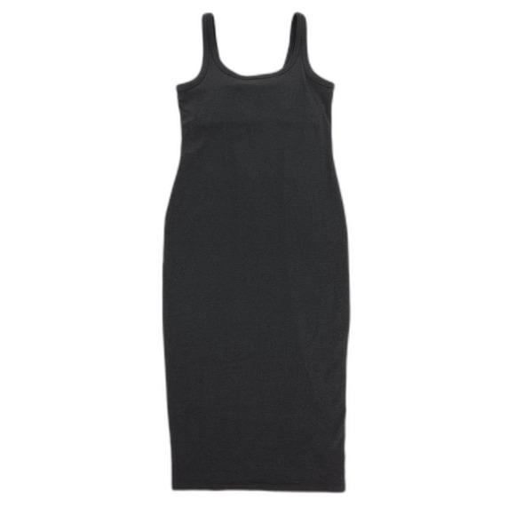 VUORI Halo Essential Midi Dress Black Heather Minimal Athleisure Lounge Knit - Picture 1 of 8